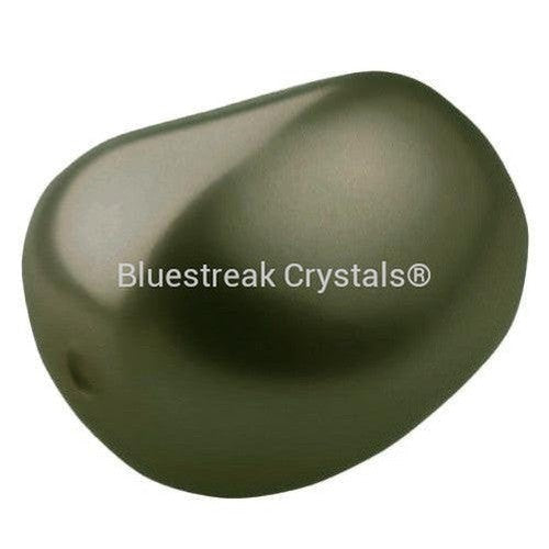 Preciosa Pearls Elliptic Dark Green-Preciosa Pearls-11x9.5mm - Pack of 10-Bluestreak Crystals