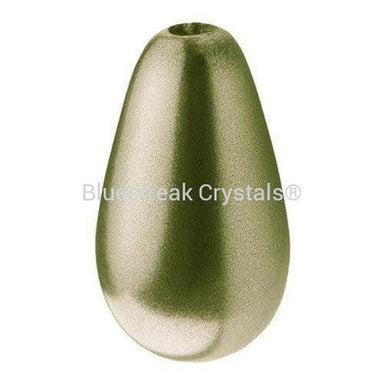 Preciosa Pearls Pear Light Green-Preciosa Pearls-10x6mm - Pack of 10-Bluestreak Crystals