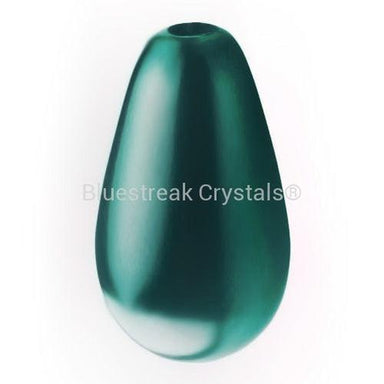 Preciosa Pearls Pear Malachite-Preciosa Pearls-10x6mm - Pack of 10-Bluestreak Crystals