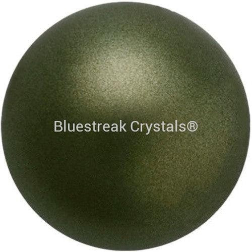 Preciosa Pearls Round (Half Drilled) Dark Green-Preciosa Pearls-4mm - Pack of 10-Bluestreak Crystals