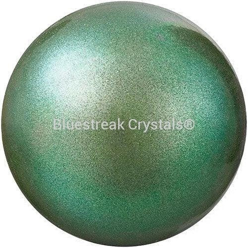 Preciosa Pearls Round (Half Drilled) Pearlescent Green-Preciosa Pearls-4mm - Pack of 10-Bluestreak Crystals