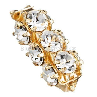 Preciosa Rondelle Bead Tube Gold Plated-Preciosa Metal Trimmings-16x7mm - Pack of 4-Bluestreak Crystals