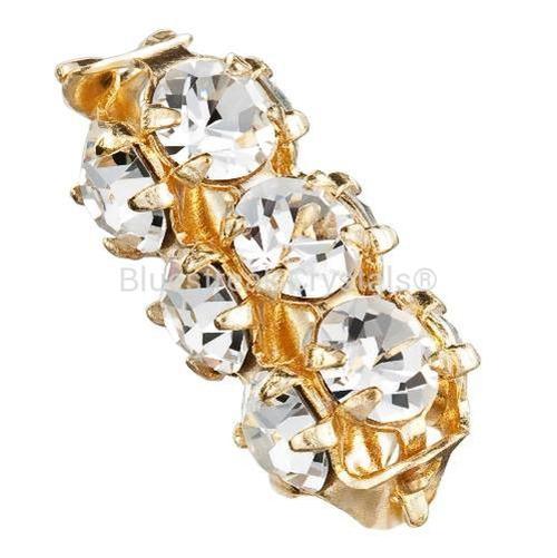 Preciosa Rondelle Bead Tube Gold Plated-Preciosa Metal Trimmings-16x7mm - Pack of 4-Bluestreak Crystals