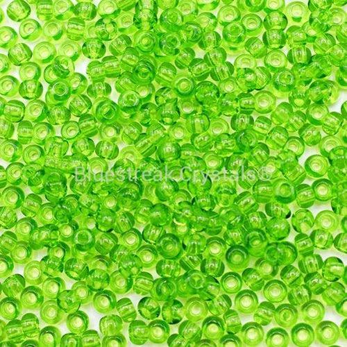 12/0 8/0 6/0 Green Clear Czech Seed Beads 2mm 3mm 4mm Green Clear Rocailles  Green Transparent Seed Beads 