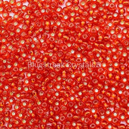 Round Seed Beads, Rocailles, Transparent Silver-Lined, Glass