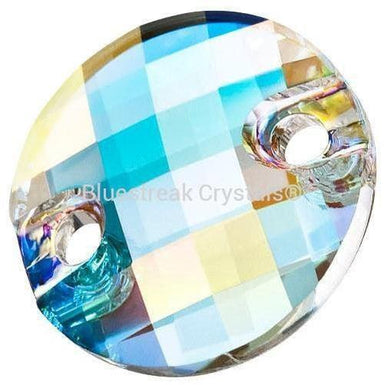 Preciosa Sew On Crystals Chessboard Circle Crystal AB-Preciosa Sew On Crystals-10mm - Pack of 2-Bluestreak Crystals