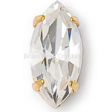 Preciosa Single Stone Setting Navette in Gold-Preciosa Metal Trimmings-Bluestreak Crystals