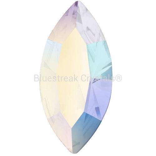 Navette - Cuentas de cristal con parte trasera plana de 0.236 x 0.472 in,  costura de diamantes de imitación de diamantes de imitación cosidos