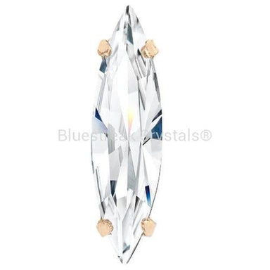 Preciosa Single Stone Setting Slim Navette in Gold-Preciosa Metal Trimmings-Bluestreak Crystals