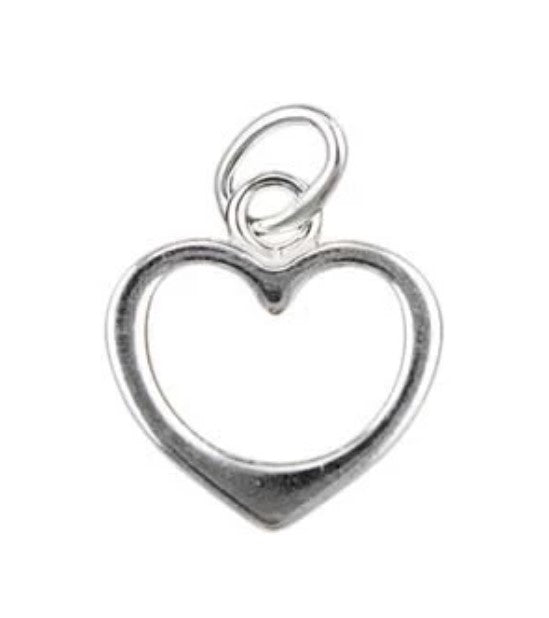 Sterling Silver (925) Open Heart Charm