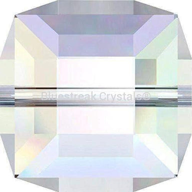 Serinity Crystal Beads Cube (5601) Crystal AB B-Serinity Beads-4mm - Pack of 5-Bluestreak Crystals