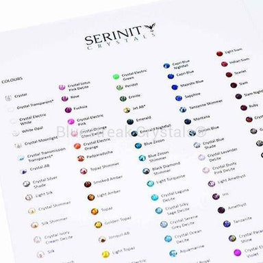 Serinity Rhinestones Colour Chart-Serinity Crystal Charts-Bluestreak Crystals