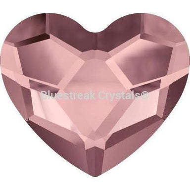 Serinity Rhinestones Non Hotfix Heart (2808) Crystal Antique Pink-Serinity Flatback Rhinestones Crystals (Non Hotfix)-3.6mm - Pack of 10-Bluestreak Crystals