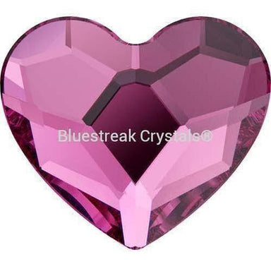 Serinity Rhinestones Non Hotfix Heart (2808) Fuchsia-Serinity Flatback Rhinestones Crystals (Non Hotfix)-3.6mm - Pack of 10-Bluestreak Crystals