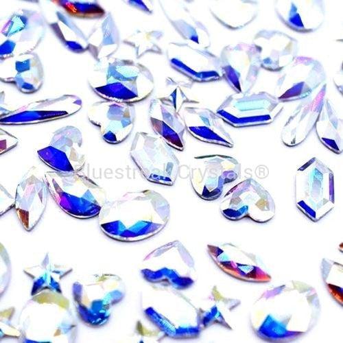 Mixed Mini Nail Rhinestones Flat Back Crystal Stones Metal Beads