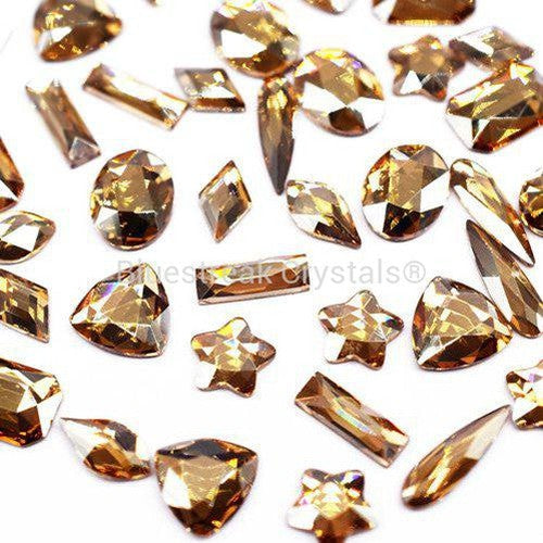  Xuccus CTPA3bI Golden Shadow Flatback Glitter Gold Gems Glass  Strass Hotfix Crystals DIY Iron On Rhinestones for Apparel Decoration -  (Color: Golden Shadow, Size: ss12 1440pcs)