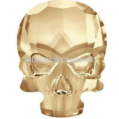 Serinity Rhinestones Non Hotfix Skull (2856) Crystal Golden Shadow-Serinity Flatback Rhinestones Crystals (Non Hotfix)-10x7.5mm - Pack of 4-Bluestreak Crystals