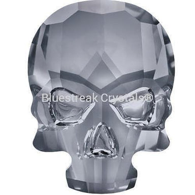 Serinity Rhinestones Non Hotfix Skull (2856) Crystal Silver Night UNFOILED-Serinity Flatback Rhinestones Crystals (Non Hotfix)-10x7.5mm - Pack of 4-Bluestreak Crystals