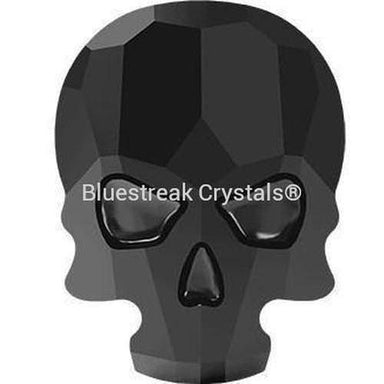 Serinity Rhinestones Non Hotfix Skull (2856) Jet UNFOILED-Serinity Flatback Rhinestones Crystals (Non Hotfix)-10x7.5mm - Pack of 4-Bluestreak Crystals