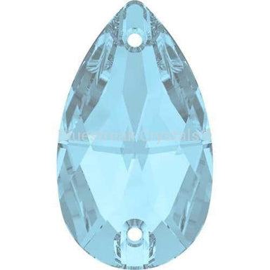 Serinity Sew On Crystals Peardrop (3230) Aquamarine-Serinity Sew On Crystals-12x7mm - Pack of 2-Bluestreak Crystals