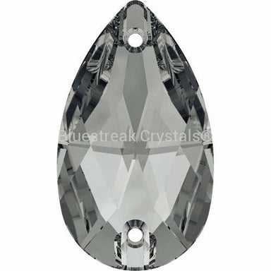 Serinity Sew On Crystals Peardrop (3230) Crystal Silver Night UNFOILED-Serinity Sew On Crystals-12x7mm - Pack of 2-Bluestreak Crystals