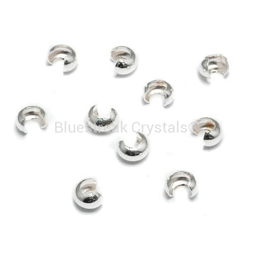 Crimp Bead Cover 3mm Sterling Silver (4-Pcs)