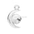 Sterling Silver (925) Moon Pendant Setting For Rivoli Chatons SS29-Findings For Jewellery-16mm - Pack of 1-Bluestreak Crystals