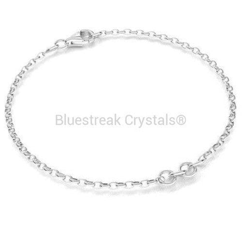 Sterling Silver (925) Oval Rolo Bracelet-Findings For Jewellery-15.5cm - Pack of 1-Bluestreak Crystals