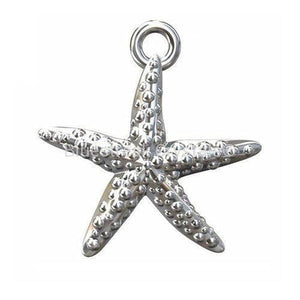 Sterling Silver (925) Starfish Charm-Findings For Jewellery-16mm - Pack of 1-Bluestreak Crystals