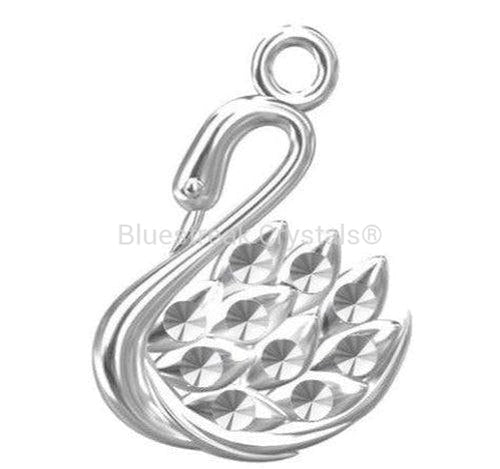 Sterling Silver (925) Swan Pendant Setting for Chatons PP4-Findings For Jewellery-29mm - Pack of 1-Bluestreak Crystals