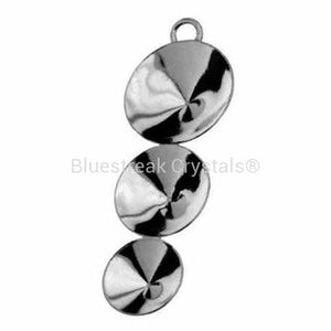 Sterling Silver (925) Tiered Rivoli Pendant Setting-Findings For Jewellery-40mm - Pack of 1-Bluestreak Crystals