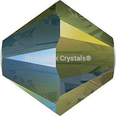 Swarovski Crystal Beads Bicone (5328) Crystal Iridescent Green-Swarovski Crystal Beads-3mm - Pack of 25-Bluestreak Crystals