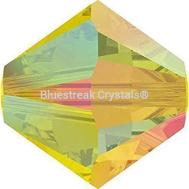 Swarovski Crystal Beads Bicone (5328) Yellow Opal AB 2X-Swarovski Crystal Beads-4mm - Pack of 25-Bluestreak Crystals