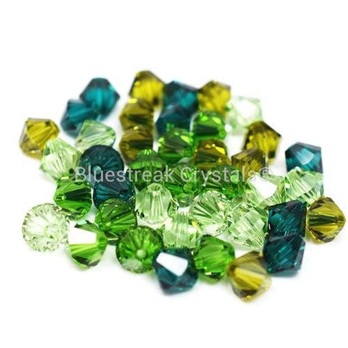 Swarovski Crystal Beads Bicone Mix (5328) Greens-Swarovski Crystal Beads-4mm - Pack of 40-Bluestreak Crystals