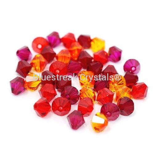 Swarovski Crystal Beads Bicone Mix (5328) Reds-Swarovski Crystal Beads-4mm - Pack of 40-Bluestreak Crystals