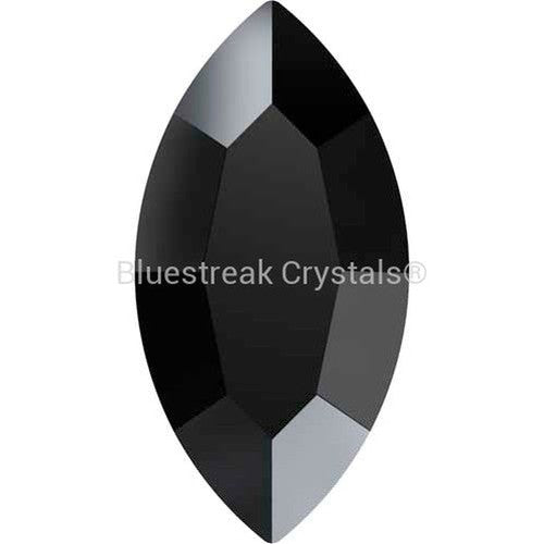 Swarovski Flat Back Crystals Rhinestones Non Hotfix Navette (2200) Jet UNFOILED-Swarovski Flatback Rhinestones Crystals (Non Hotfix)-4x2mm - Pack of 12-Bluestreak Crystals