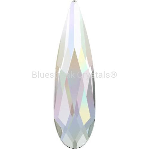 Swarovski Flat Back Crystals Rhinestones Non Hotfix Raindrop (2304) Crystal AB-Swarovski Flatback Rhinestones Crystals (Non Hotfix)-6x1.7mm - Pack of 6-Bluestreak Crystals