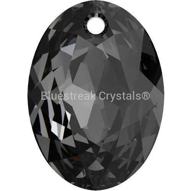 Swarovski Pendants Elliptic Cut (6438) Crystal Silver Night-Swarovski Pendants-9mm - Pack of 4-Bluestreak Crystals