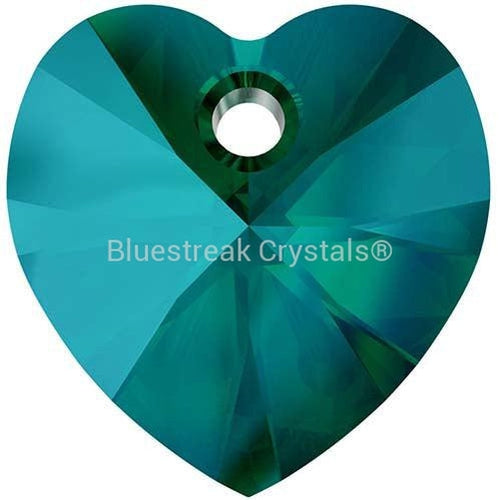 Swarovski Pendants Xilion Heart (6228) Emerald Shimmer-Swarovski Pendants-18x17.5mm - Pack of 1-Bluestreak Crystals