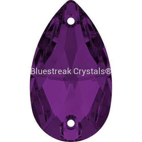 Swarovski Sew On Crystals Peardrop (3230) Amethyst-Swarovski Sew On Crystals-18x10.5mm - Pack of 1-Bluestreak Crystals