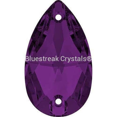 Swarovski Sew On Crystals Peardrop (3230) Amethyst-Swarovski Sew On Crystals-18x10.5mm - Pack of 1-Bluestreak Crystals