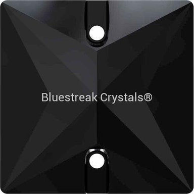 Swarovski Sew On Crystals Square (3240) Jet UNFOILED-Swarovski Sew On Crystals-16mm - Pack of 2-Bluestreak Crystals