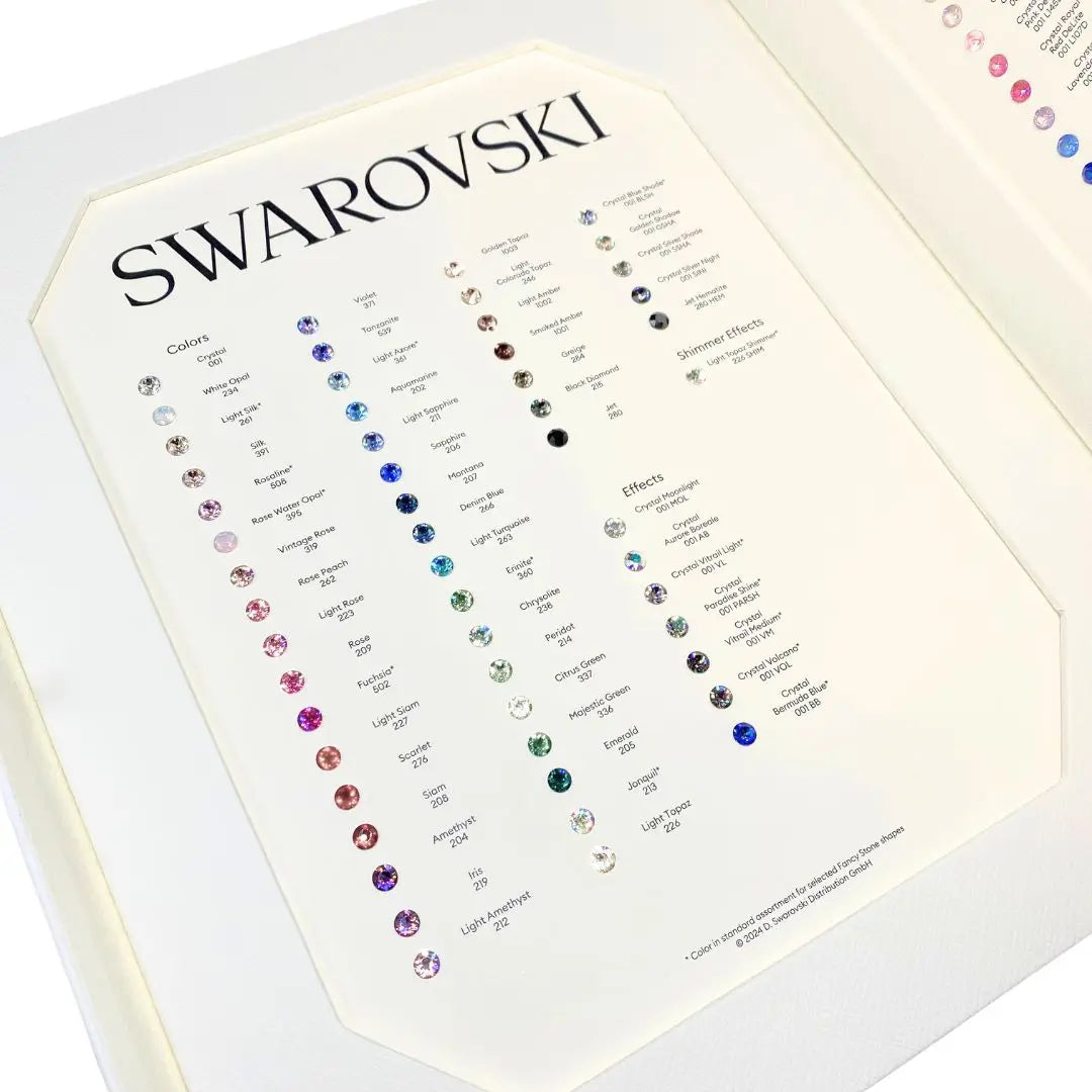 Swarovski Round Stones Luxury Colour Chart Folder