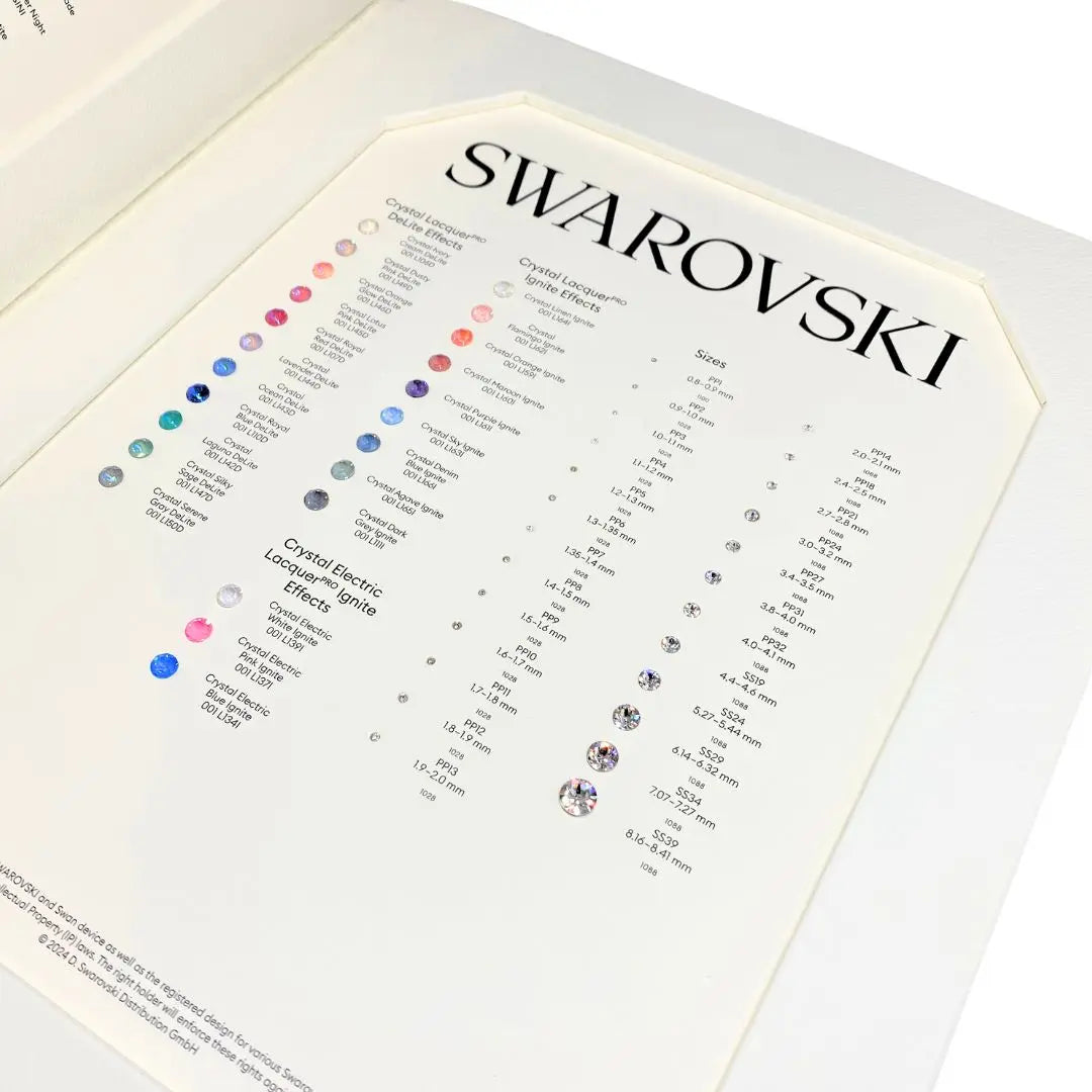 Swarovski Round Stones Luxury Colour Chart Folder