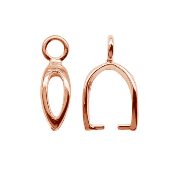 Rose Gold Plated (18k) Plated Open Leaf Bail