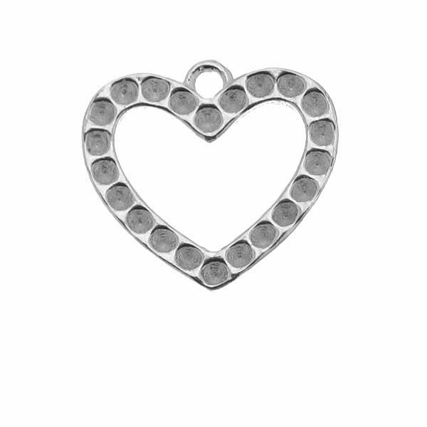 Sterling Silver Heart Pendant Setting for PP8 Chatons