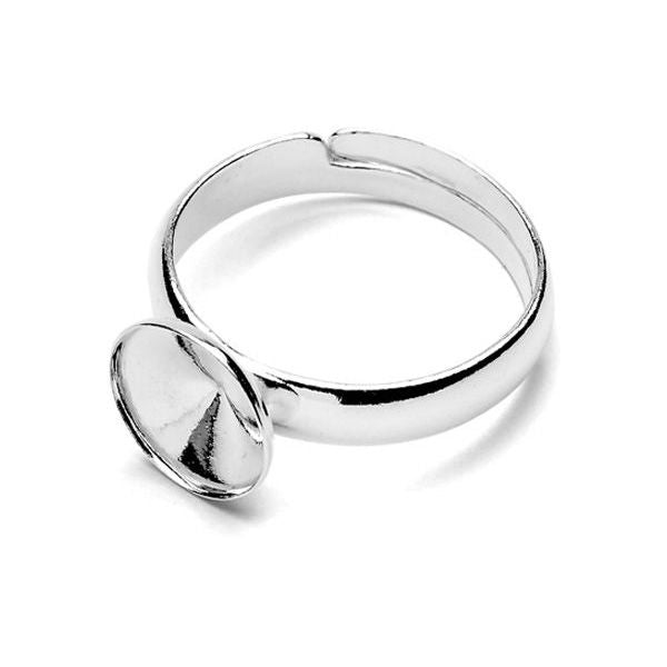 Sterling Silver (925) Ring Setting For Rivoli Chatons 12mm